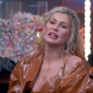 Lívia Andrade ensaia contar fofoca sobre Allan Souza e Wanessa no Domingão, mas Huck corta