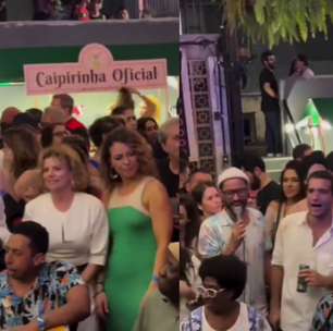 Odete e Heleninha na farra? Debora Bloch e Paolla Oliveira caem no samba em festa de Humberto Carrão