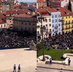 Brasileiros se juntam a mais de mil em protesto contra pacote anti-imigração em Portugal