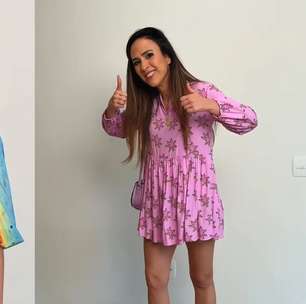 Tata Werneck se diverte usando vestidos da filha de 5 anos: 'Quem vai pegar as roupas de quem?'