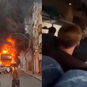 Ônibus de excursão pega fogo após perder freio em Porto Alegre