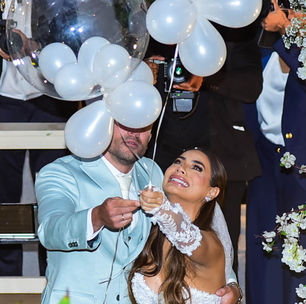 Lexa e Ricardo Vianna soltam balões no casamento em homenagem à filha que morreu