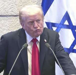 Discurso de Trump no Parlamento de Israel é interrompido por tumulto; veja momento