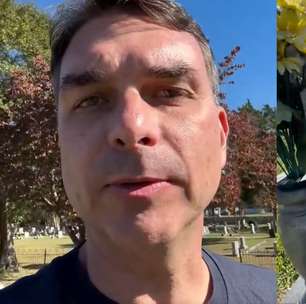 Flávio Bolsonaro faz homenagem e visita túmulo de Olavo de Carvalho nos EUA: 'Eterno professor'