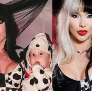 Virginia posa com Vini Jr. e filhos em festa de Halloween em Madrid; veja fotos