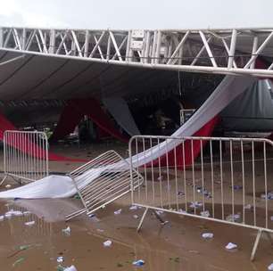 Ventos de 95 km/h derrubam estrutura de festa universitária no interior de SP; um homem morreu