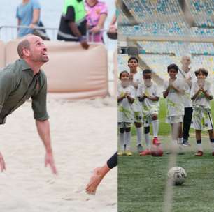 Em visita ao Rio, príncipe William joga futebol no Maracanã e vôlei de praia em Copacabana