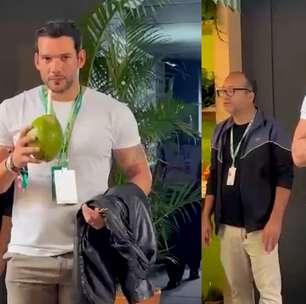 Com água de coco, presidente da CBF faz 'pausa' no futebol para curtir Fórmula 1 em Interlagos