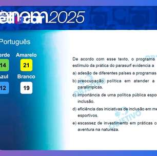 Enem 2025: Português traz Olimpíada, Paolla e violência contra a mulher; veja a correção