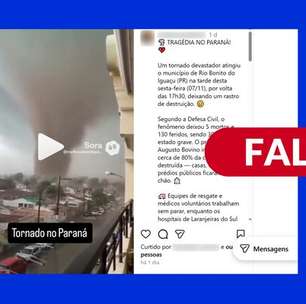 Vídeo de tornado atingindo cidade no Paraná foi gerado por IA