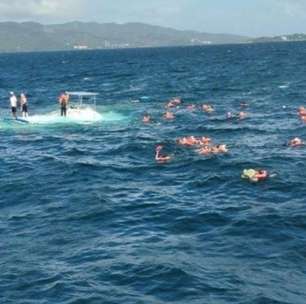 Barco com turistas de cruzeiro afunda no Caribe e deixa dezenas à deriva