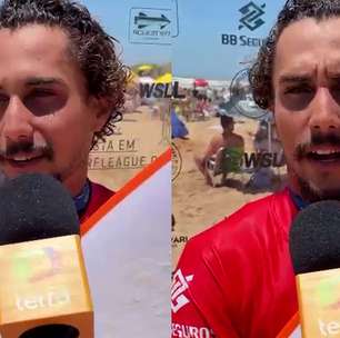 Mateus Sena celebra nota na abertura de evento da WSL em Guarapari: 'Em casa'