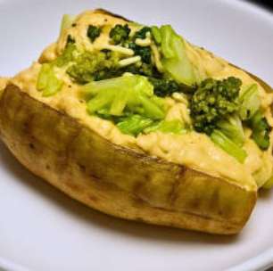 Batata-doce recheada cremosa - sem maionese, com tahine