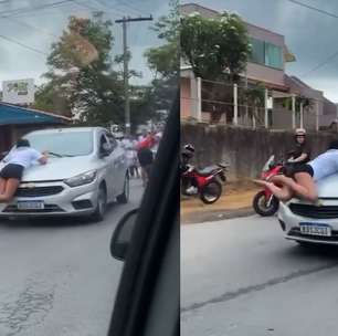 Motorista fura bloqueio e arrasta mulher durante protesto por pintor morto em Vitória (ES)