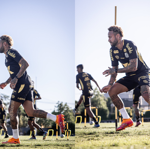 Neymar participa de treino no Santos em meio a suspense sobre condição física