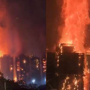 Vídeo mostra destruição durante incêndio que atingiu prédio em Hong Kong