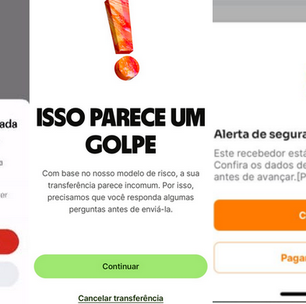 Banco alertou sobre possível golpe, devo continuar com a transferência?
