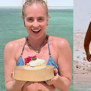 Angélica faz topless e exibe boa forma ao comemorar 52 anos em viagem com Luciano Huck aos Lençóis Maranhenses: 'Celebrando a vida'