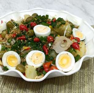 Salada de bacalhau: receita super saborosa gastando poucos ingredientes, perfeita para o Almoço de Natal