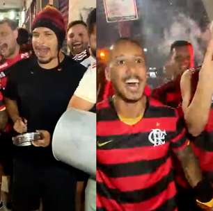 Torcedores do Flamengo fazem paródia sobre Palmeiras antes de jogo no Maracanã