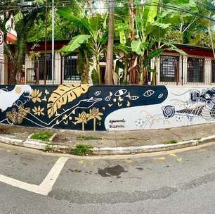 Mural em prol dos rios de SP usa tinta que purifica o ar