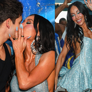 Clima de Carnaval! Sabrina Sato dá beijão de novela em Nicolas Prattes e cai no samba em ensaio da Vila Isabel