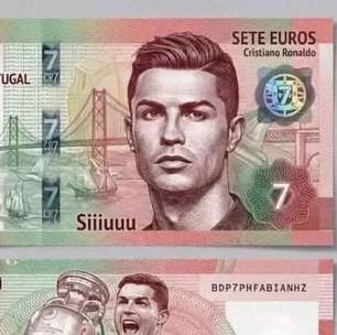 É fake! Banco se explica após nota de euro com CR7 circular nas redes sociais