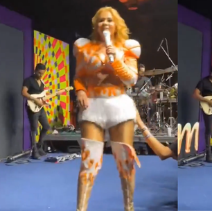 Joelma dá bronca em fã após sofrer assédio durante show
