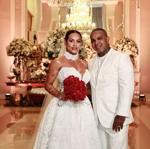 Rodriguinho e Bruna Amaral se casam em cerimônia com pagodeiros e ex-BBBs; veja fotos