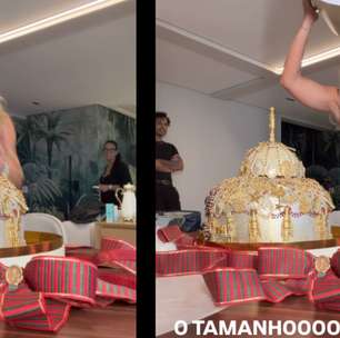 Virginia ganha chocotone gigante de 20 quilos que custa R$ 25 mil