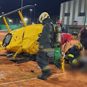 Helicóptero cai em quadra de tênis na Argentina e deixa três feridos