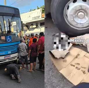 Acidente violento na zona norte deixa jovem mutilado debaixo de ônibus