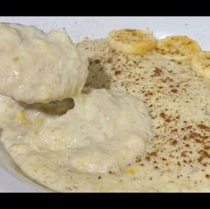 Mingau proteico de aveia com banana: muito gostoso, saudável e nutritivo para o café da manhã