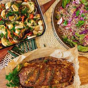 Ceia vegana: Lombo de jaca recheado com farofa