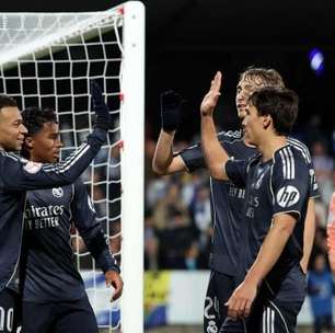 Com Endrick titular e brilho de Mbappé, Real Madrid avança na Copa do Rei