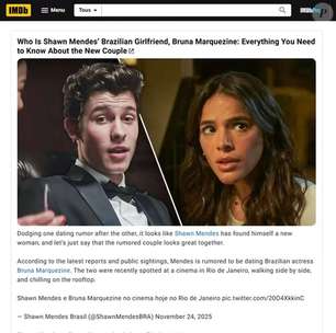 Bruna Marquezine vira 'namorada brasileira' de Shawn Mendes na imprensa internacional