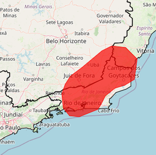 Inmet emite alerta máximo de risco por acumulado de chuva no RJ, ES e MG; SP tem alerta de novo vendaval