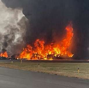 Avião cai em tentativa de pouso e causa incêndio nos Estados Unidos