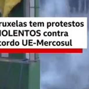 Agricultores jogam bomba de gás e batatas em policiais durante prostestos na Bélgica