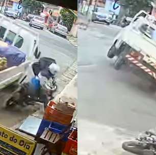 Entregador escapa por segundos de caminhão desgovernado em SP