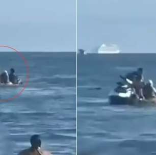 "Revolta": Casal é assaltado por bandidos em moto aquática dentro do mar; veja vídeo