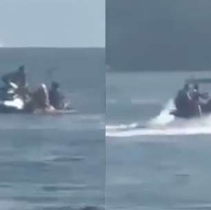 Ladrões em moto aquática assaltam casal dentro do mar em São Vicente (SP)