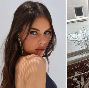 Teto de casa desaba e Amanda Kimberlly, mãe da filha de Neymar, mostra danos