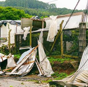 Tornado com ventos de 100 km/h destrói casas em Farroupilha (RS)