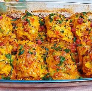 Peito de frango recheado no forno que fica delicioso para servir no jantar em família