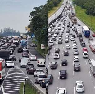 Congestionamento em rodovias de SP complica viagem de quem vai passar o Ano Novo na praia