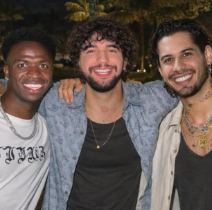 Zé Felipe reage após Nattan fazer montagem com ele e Vini Jr. juntos