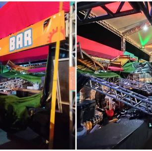 Parte de camarote cai em festival em SC, deixa feridos e paralisa show