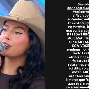Léo Dias rebate críticas de Ana Castela e diz que matéria sobre término com Zé Felipe foi baseada em fontes próximas