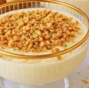 Creme gelado de limão: 3 ingredientes, com farofa crocante